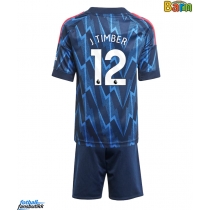 Arsenal Jurrien Timber #12 Bortedraktsett Barn 2025-26 Kortermet (+ Korte bukser)